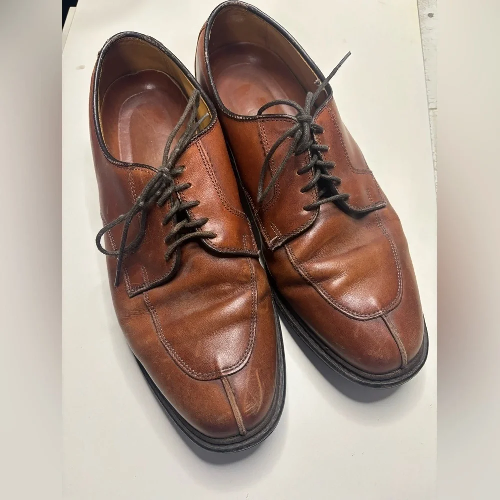 Allen Edmonds Mens Brown Leather Split Toe Oxford Dress Shoes Size 8.5